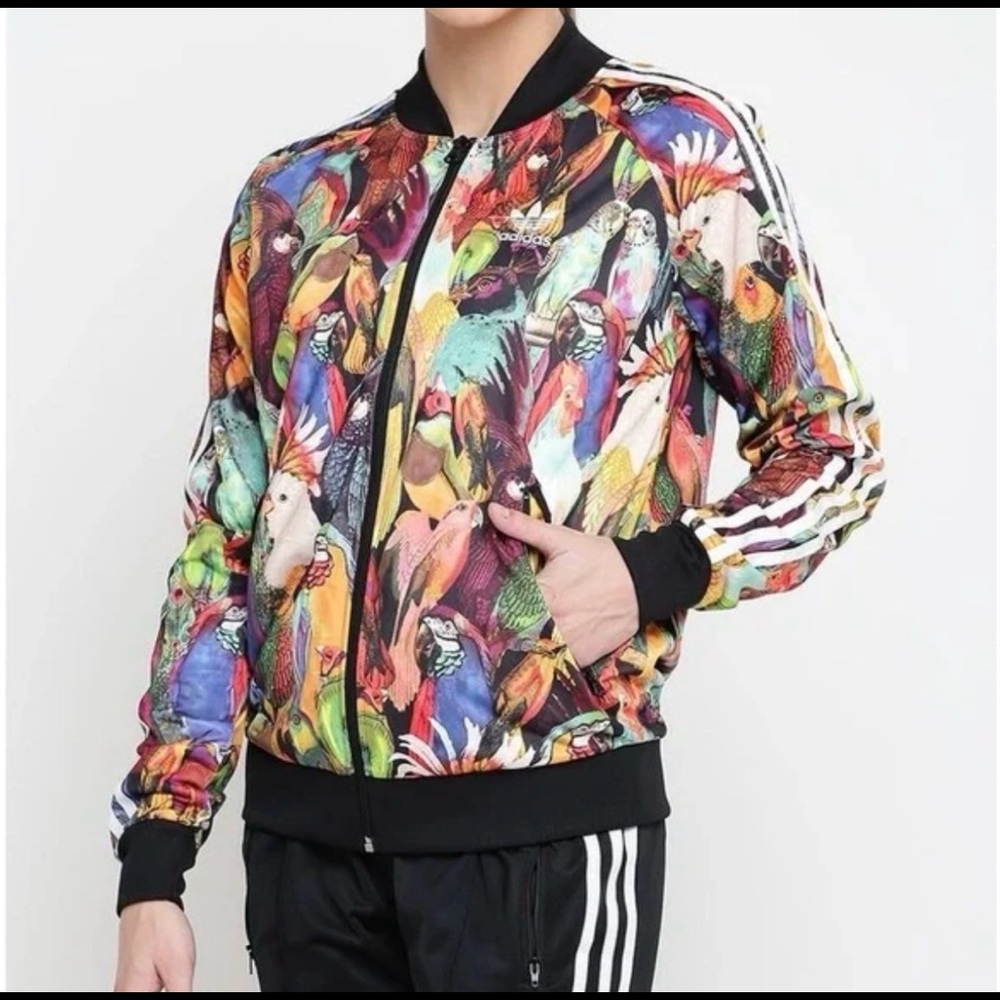 Adidas X Farm Rio Passaredo Trefoil Tropical Bird Jacket size Small